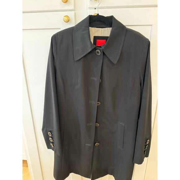 Vintage Black '90's Esprit Mac Trench Jacket Size L - Picture 1 of 7